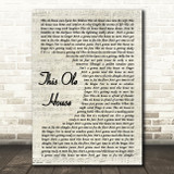 Shakin' Stevens This Ole House Vintage Script Decorative Wall Art Gift Song Lyric Print