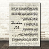 Richard Harris MacArthur Park Vintage Script Decorative Wall Art Gift Song Lyric Print