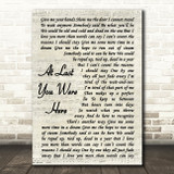 The 88 At Last You Were Here Vintage Script Decorative Wall Art Gift Song Lyric Print