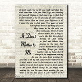 Bread It Dont Matter to Me Vintage Script Decorative Wall Art Gift Song Lyric Print