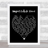 Impossible Love UB40 Black Heart Quote Song Lyric Print