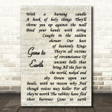 David Sylvian Gone to Earth Vintage Script Decorative Wall Art Gift Song Lyric Print