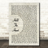 Big Country Hold The Heart Vintage Script Decorative Wall Art Gift Song Lyric Print