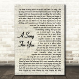 Ray Charles A Song For You Vintage Script Decorative Wall Art Gift Song Lyric Print