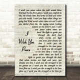 Eagles I Wish You Peace Vintage Script Decorative Wall Art Gift Song Lyric Print