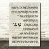 Kenny Chesney The life Vintage Script Decorative Wall Art Gift Song Lyric Print