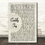 Roachford Cuddly Toy Vintage Script Decorative Wall Art Gift Song Lyric Print
