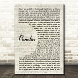 John Prine Paradise Vintage Script Decorative Wall Art Gift Song Lyric Print