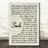 Nat King Cole Smile Vintage Script Decorative Wall Art Gift Song Lyric Print