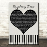 Prince Raspberry Beret Black Heart & Piano Keys Song Lyric Print
