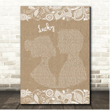 Jason Mraz Lucky Burlap & Lace Song Lyric Print