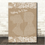 Paul Weller Wishing On A Star Burlap & Lace Song Lyric Print