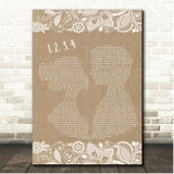 Plain White T's 1, 2, 3, 4 Burlap & Lace Song Lyric Print