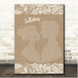 Yuna Lullabies Burlap & Lace Song Lyric Print