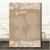 Bruce Springsteen The River Burlap & Lace Song Lyric Print