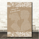 Eros Ramazzotti I Belong to You (Il ritmo della passione) Burlap & Lace Song Lyric Print