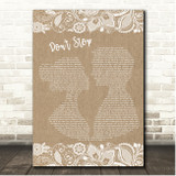 Fleetwood Mac Don't Stop Burlap & Lace Song Lyric Print