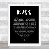 Prince Kiss Black Heart Song Lyric Quote Print