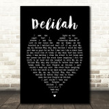 Tom Jones Delilah Black Heart Song Lyric Quote Print