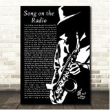 Al Stewart Song on the Radio Saxophone Player Song Lyric Print