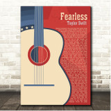 Taylor Swift Fearless Country Western Guitar Song Lyric Print