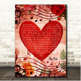 Amanda McBroom The Rose Deep Red Floral Heart Song Lyric Print