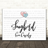 Eva Cassidy Songbird Entwined Hearts Line Art Song Lyric Print
