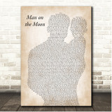 R.E.M. Man on the Moon Father & Baby Song Lyric Print