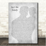 Stevie Wonder Isn't She Lovely Father & Baby Grey Song Lyric Print