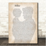 Coldplay Yellow Father & Child Song Lyric Print