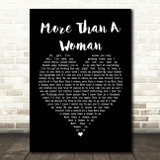 Bee Gees More Than A Woman Black Heart Song Lyric Print