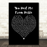 Bon Jovi You Had Me From Hello Black Heart Song Lyric Print