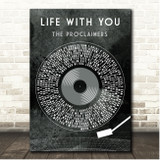 The Proclaimers Life With You Grunge Grey Vinyl Record Song Lyric Print