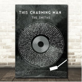 The Smiths This Charming Man Grunge Grey Vinyl Record Song Lyric Print