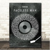 Creed Faceless Man Grunge Grey Vinyl Record Song Lyric Print