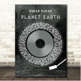Duran Duran Planet Earth Grunge Grey Vinyl Record Song Lyric Print