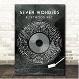 Fleetwood Mac Seven Wonders Grunge Grey Vinyl Record Song Lyric Print