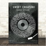 Harry Styles Sweet Creature Grunge Grey Vinyl Record Song Lyric Print