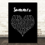 Calvin Harris Summer Black Heart Song Lyric Print