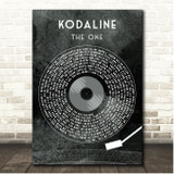 Kodaline The One Grunge Grey Vinyl Record Song Lyric Print
