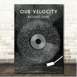 Maxïmo Park Our Velocity Grunge Grey Vinyl Record Song Lyric Print