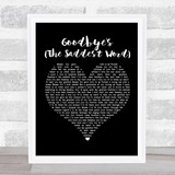 Celine Dion Goodbye's (The Saddest Word) Black Heart Song Lyric Print