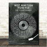 The Courteeners Not Nineteen Forever Grunge Grey Vinyl Record Song Lyric Print