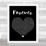 Chris Brown Forever Black Heart Song Lyric Print