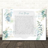 Jason Mraz I'm Yours Green & Gold Watercolour Leaves Song Lyric Print