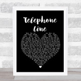 Electric Light Orchestra Telephone Line Black Heart Song Lyric Print