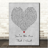 John Travolta & Olivia Newton-John Youre the One That I Want Grey Heart Song Lyric Print