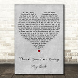 Jon Barker Thank You For Being My Dad Grey Heart Song Lyric Print