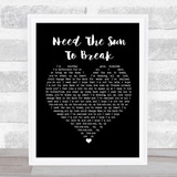 James Bay Need The Sun To Break Black Heart Song Lyric Print