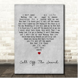 Katie Melua Call Off The Search Grey Heart Song Lyric Print